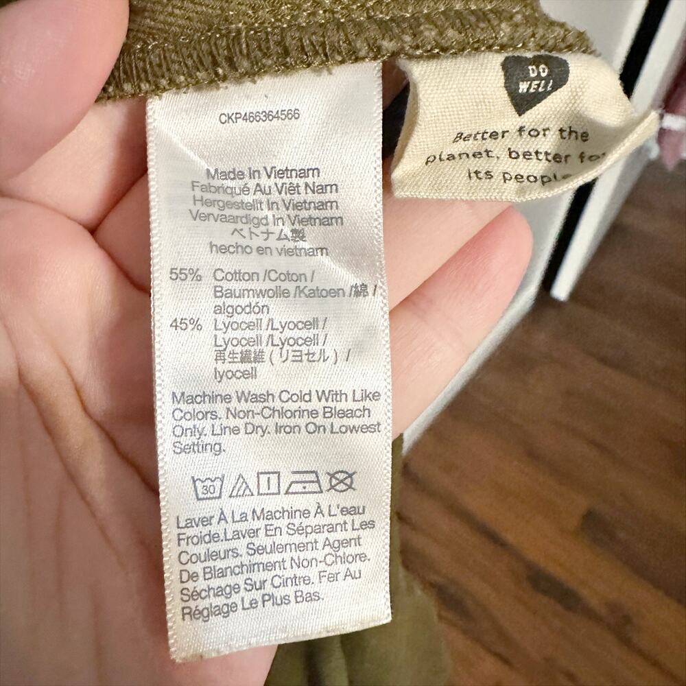 Madewell Tencel Twill Tapered Belted Golden Spinach Jumpsuit Women's Size Large - Picture 11 of 16